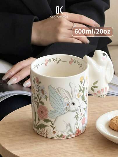 Cốc sứ hình tai thỏ dễ thương, thích hợp dùng tại nhà, nhà hàng, văn phòng, đựng cà phê, sữa, nước ép, sô cô la nóng, trà chiều, món quà hoàn hảo cho các dịp lễ.