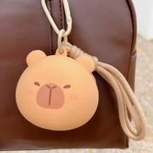 Monedero de silicona con forma de oso lindo, bolsa de almacenamiento de carpincho, llavero de cerdo para auriculares, colgante para mochila - Multicolor - Ver 6