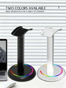 Giá đỡ tai nghe RGB ổn định với đèn LED điều khiển cảm ứng, đế chống trượt và đệm cong, bảo vệ tai nghe và giữ cho bàn làm việc gọn gàng cho game thủ PC. - Xem 4