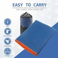 Hot Yoga Towel - Microfiber Non Slip Yoga Mat Towel With Grip Dot Sweat Absorbent Towel For Hot Yoga, Pilates And Fitness 72' X - xanh thép/cam - Xem 4