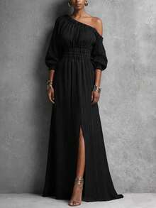 Vestido a rayas Primavera-Verano 2026 con cintura ajustable - Negro - Ver 3