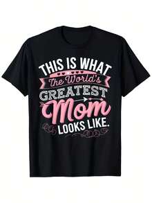 Mejor Mamá, Madre Increíble, Mamá de Cumpleaños, Camiseta para el Día de la Madre, Estilo 2, Talla Grande - Negro - Ver 1