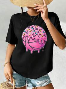 Dam-T-shirts - Svart - Visa 2