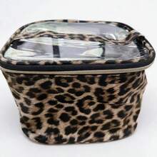 1-10pcs Leopard Print Luxury Storage Bags - Large Capacity Cosmetic Bag And Travel Toiletry Bag - Brown - View 5