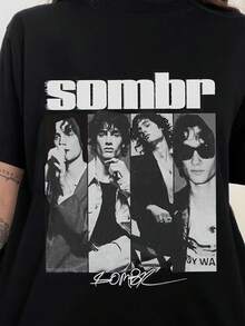 Sombr Tour Music Vintage Cott Shirt - Black - View 1