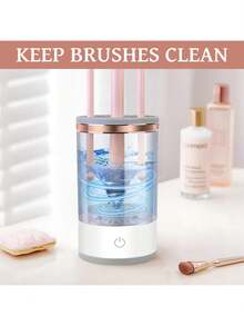 [Automatic Makeup Brush Cleaner] Automatic Makeup Brush Cleaner, Electric Brush Washer For Daily Use, Christmas Gift - White - View 4