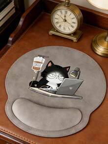 Alas Mouse dengan Sandaran Pergelangan Tangan, Desain Pola Kucing Lucu, Desain Ergonomis dengan Sandaran Pergelangan Tangan, Alas Mouse Kulit Sintetis, Alas Mouse Nyaman dengan Sandaran Pergelangan Tangan Halus, Alas Meja Komputer, Alas Keyboard Kantor, Pelindung Meja, Cocok untuk Alas Anti Selip, Bermain Game, Anti Selip, Komputer, Laptop, Kantor, Penggunaan di Rumah, Suvenir Musim Wisuda, Cocok untuk Kantor dan Bermain Game, Hadiah Sempurna untuk Hari Valentine dan Hari Ibu - View 3