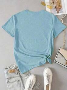 Envío gratis, entrega local enéxico, entrega en 4 días.Sudadera cálida  con bordado de conchas, suéter de cuello redondo con estampado de océano, sudadera con bordado de islas, suéter de cuello redondo, suéter de verano, surf. - Azul - Ver 3
