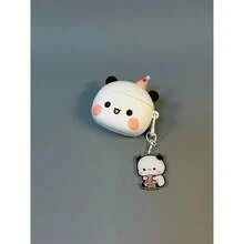 1pc Cartoon Couple Cake Bear Earphone Case Compatible With Apple 4, Protective Silicone Soft Case For Airpods Pro 3/Pro 2 - Camel - View 10