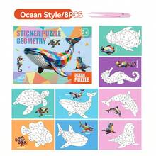 3D DIY Sticker Art Set, Geometric, Animal, Dinosaur, Ocean, Transportation Themed Puzzle Stickers, Fun Educational Toy, Great For Home Play And Gift Giving - Multicolor - View 15