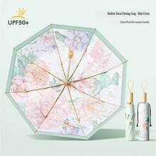 Ô gấp 3 8 nan, ô chống nắng phủ màu chống tia UV, thiết kế thời trang cho nữ, ô đa năng chống nắng & chống mưa - Ô gấp ba - Xem 19