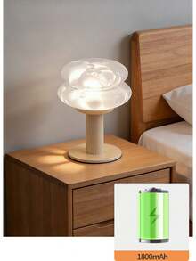 1 chiếc đèn bàn hình nấm bánh trứng kiểu Bauhaus có thể sạc lại, đèn ngủ cạnh giường ngủ/học tập tạo không gian ấm cúng, mộng mơ dành cho nữ. - Nhiều màu - Xem 7