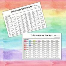 Blank White Card For Art, Watercolor And Paint Color Mixing Tracking, White Paper Color Chart Suitable For Artists And Students - A - View 3