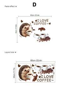 4pcs Coffee Theme Wall Decal Set, Waterproof Self-Adhesive Removable PVC Wall Stickers, Kitchen Coffee Shop Style Background Decor Stickers, Suitable For Kitchen, Dining Room, Cafe, Coffee Corner, Office, Next To Coffee Machine, Bar, Coffee Area. - Wall Stickers - View 13