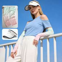 Unisex Lightweight UV Protection Cooling Arm Sleeves, Elastic Long Sleeve With Sun-Blocking And Cooling Functions, Suitable For Cycling, Sports, Outdoor Activities And Summer Use - A - View 11