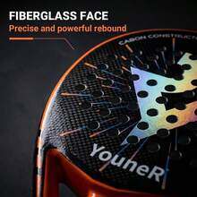 Youner Carbon Fiber Paddle Tennis Racket, Glass Fiber Face Paired With EVA Soft Core, High Elasticity And Control Performance Suitable For Adult Men And Women - Multicolor - View 3