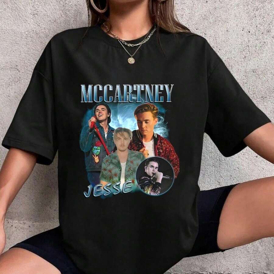 Jesse McC1Artney Bootleg Shirt, Jesse McC1Artney Tour 2025 Shirt, Jesse McC1Artney Fan Gift, Jesse McC1Artney Merch, Jesse McC1Artney Vintage T1EEFor Camiseta 100% Algodón Unisex - Playera Casual Premium de Corte Cómodo - Negro - Ver 1