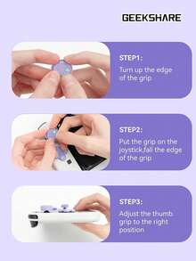 GeekShare Bộ phím điều hướng và nắp cần điều khiển bằng silicon Purple Planet, nắp nút ABXY tương thích với 2 - Màu tím hoa cà - Xem 8