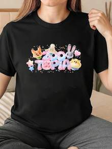 Z1ootopia T1S1Hirt, Z1ootopia Characters T1EE, Cotton C1Andy F11111RIENDS S1Hirt, Nick Judy FlaS1H Z1ootopia Merch Gift. - Negro - Ver 2