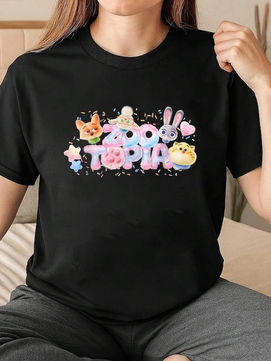 Z1ootopia T1S1Hirt, Z1ootopia Characters T1EE, Cotton C1Andy F11111RIENDS S1Hirt, Nick Judy FlaS1H Z1ootopia Merch Gift.