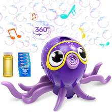 SYNCFUN - Dancing Octopus Bubble Machine, Full Rotating Movement And Automatic Avoidance, Cute Bubble Machine Blower With Solution Refills For Kids - Purple - View 2