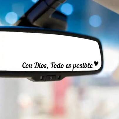 2D Flat Car Sticker: "God Is With You. Everything Is Possible." Spanish Car Sticker. Suitable For Car Rearview Mirror, Earphone, Laptop Case, Christian-Themed Decoration. Self-Adhesive, Vehicle Accessory, Motivational Sticker, Motivational Quote, Long-Lasting Adhesive, High-Quality Material, Sticky Sticker, Laptop Screen Protector, Spanish Language User, Faith-Themed Gift.