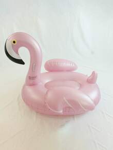 1pc Pink Inflatable Flamingo Floating Seat, Large Size Inflatable Swimming Pool/Beach/Lake Toy, Fun Beach Float, Swimming Party Decor, Summer Pool Drift Rest Seat, Fits 2-3 People, Perfect For Vacation And Party - Multi-color - Upgraded Version With Feathers - View 5