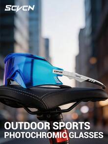 KAPVOE Photochromic Frameless Integrated Cycling Glasses, Night Riding Glasses, Men's Bicycle Racing Sports Equipment, Women's Outdoor Running Mountain Bike Riding Face Mask, Golf, Baseball, Camping, Fishing, Travel Accessories - Multicolor - View 11