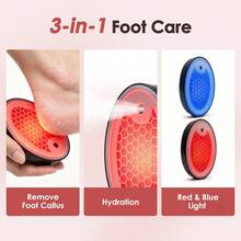 Hailicare Máy chà chân điện, máy loại bỏ chai sạn bằng ánh sáng đỏ và xanh dương, bình xịt chăm sóc chân sạc điện, máy đánh bóng chân tại nhà và khi đi du lịch, thiết bị làm mịn và tẩy tế bào chết cho chân. - Xem 7