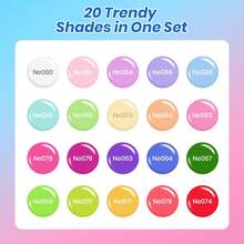 Beetles Summer Box 20 Colors Spring Summer Gel Nail Polish Set, Pastel Neon Bright Rainbow Core Gel Polish, HEMA-Free TPO-Free With Base & Top Coat, UV LED DIY Salon Home Nail Art Gifts For Women - 20 Colors Rainbow Core - 查看 2