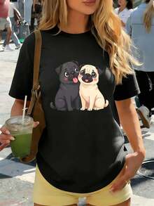 Dam-T-shirts - Svart - Visa 1
