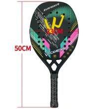 W®CAMEWIN New Beach Tennis Racket, 3K Carbon Fiber Face, Outdoor Sports Tennis Racket, EVA Foam Core, Unisex, Suitable For Adults, New Geometric Pattern, Rough Surface, Comes With Tennis Racket Bag - Red - View 4
