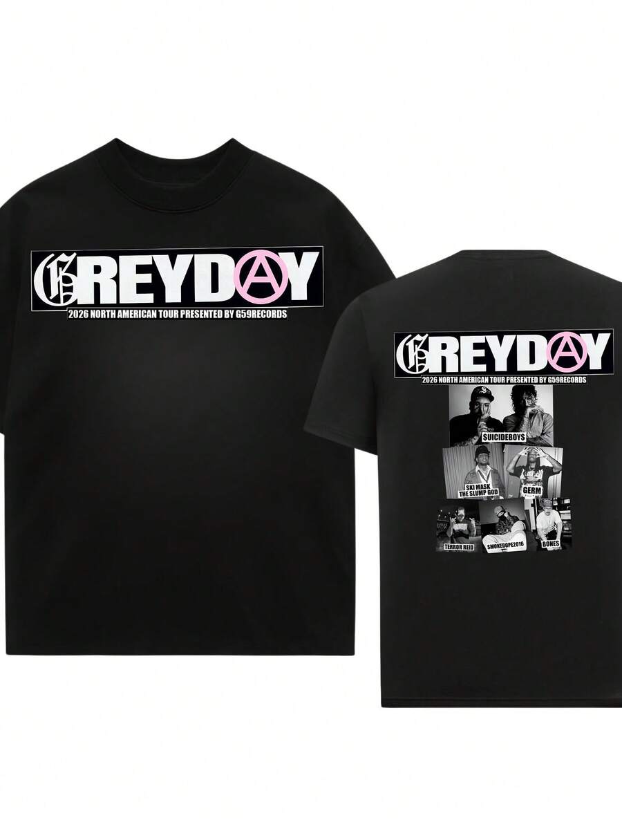 2026 Tour V3 Shirt G59 Merch Uni Rapper Clothing - Black - View 1
