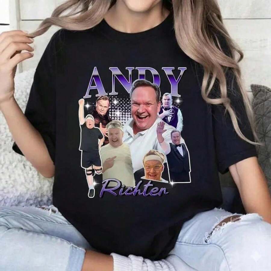Andy Richter Dw 2025 B1Ootleg S1Hirt, Andy & Emma ater Dancing With The Stars S1Hirt, Fan Gift S1HirtShirt For Women Camiseta 100% Algodón Unisex - Playera Casual Premium de Corte Cómodo - Negro - Ver 1