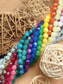 1 String Naturalism Natural Faceted Stone Beads Tricolor Tiger Suitable For Diy Bracelet Necklace Earring Making Jewelry Accessories 6 8 10mm - Multicolor - View 8