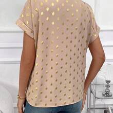 Women's Leopard Batwing Sleeve Shirt, Summer Teacher Shirts Leopard Shirt Women Blouses,Short Sleeve Tops - Multicolor - Ver 3