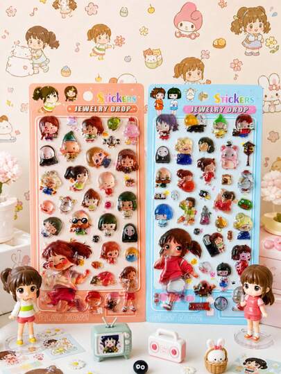 Bộ sưu tập sticker bé gái dễ thương mới năm 2026, sticker hoạt hình cho trẻ em, sticker pha lê dập nổi 3D, sticker trang trí phần thưởng cho trẻ em, sticker đá quý kim cương, sticker trang trí thủ công tái sử dụng cho trẻ em.