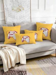 2pcs Retro Gaming Console Pattern Velvet Soft Decorative Pillow Covers, Digital Printing, Home Decor Cushion Covers For Sofa, Living Room, Bedroom, Without Pillow Insert - Multicolor - View 6