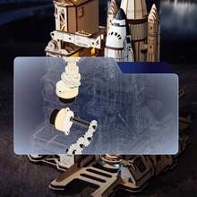 Robotime ROKR 3D Wooden Space Shuttle Model Kit - 446 Piece STEM Building Set With Launch Simulation & LED Light Effects, Educational DIY Puzzle For Adults & Teens, Unique Gift For Space Enthusiasts - Wood Color - View 8