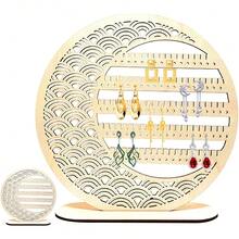 2D Flat Wooden Earring Storage Rack, Column Display Stand, Jewelry Rack, Suitable For Selling Necklaces And Earrings, No Electricity Required - Multicolor - View 4