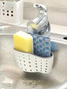 1pc Sink Hanging Basket, Sink Sponge Rack, Sink Organizer Rack, Silicone Storage Box, Multi-Functional Drainage Basket, Sink Sponge Rack For Kitchen Sink And Bathroom Faucet Hanging Basket Storage, Kitchen Supplies (Random Color And Style) - Multicolor - View 7