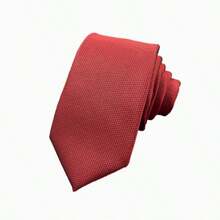1pc Solid Color Casual Business Polyester (Polyester) Burgundy Black Plaid Handmade Tie For Men And Women, All Seasons - Multicolor - View 7