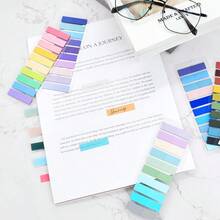200pcs Colorful PET Sticky Notes, Semi-Transparent Bookmarks, Writeable & Movable, Self-Adhesive Page Flags With Ruler, Suitable For School & Office Supplies, Applicable For Binding & Indexing, Research Guide, Multi-Color Index Stickers, Semi-Transparent & Non-Tear, Student Supplies Labels, Office Organizer Stickers, Back To School Stickers - one-size - View 6