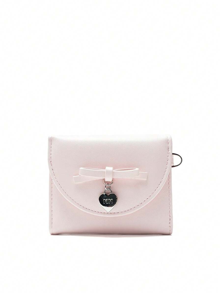 FOREVER FOR YOU 2026 Spring Korean Ins Style Bow Decor Small Wallet, Unique Design Coin Purse For Women - Pink - View 1