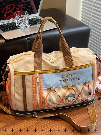 Túi duffel nylon phối màu dung tích lớn, túi hành lý nhiều ngăn, túi tập gym có ngăn đựng giày riêng, túi yoga tách khô và ướt, túi du lịch đa chức năng, túi tập luyện nhẹ. Thích hợp cho học sinh, bác sĩ, y tá, giáo viên, nhân viên văn phòng, doanh nhân, phòng tập gym, bệnh viện, đồ dùng cần thiết khi đi du thuyền, trường học, sân bay, dã ngoại, thể thao ngoài trời, leo núi, tập luyện, công việc, kỳ nghỉ, những chuyến đi cuối tuần, quà tặng ngày lễ và quà sinh nhật.