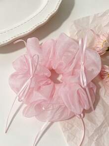 1 chiếc nơ ruy băng ballet màu vàng bằng vải chiffon, dây buộc tóc mềm mại, thanh lịch dành cho nữ, dây buộc tóc đuôi ngựa mùa hè, dây chun buộc tóc, dây buộc tóc bằng cao su. - Nhiều màu - Xem 14