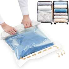 Reusable Vacuum Storage Bags, No Pump Design, For Wardrobe/Luggage/Dorm, Clothes & Bedding Storage, Dust & Moisture Proof, Space Saving - View 2