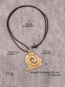 1 chiếc vòng cổ mặt dây chuyền kim loại phong cách biển Bohemian, vòng cổ choker họa tiết xoắn ốc bất đối xứng tối giản cổ điển, quà tặng du lịch biển dự tiệc, phụ kiện đôi hàng ngày, quà tặng ngày lễ. - dây sáp - Xem 9