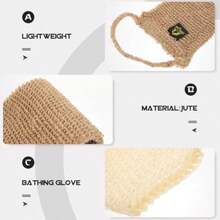 Genérico Guantes Exfoliantes de Cuerpo Doble Cara 2 Piezas Guante Tejido de Fibra Natural y Estropajo de Yute 60X11 CM Cepillo de Espalda para Ducha Exfoliante Corporal para Baño y - Colores surtidos - Ver 6