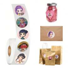 500 miếng dán tròn K-Pop, hình dán cuộn nhân vật anime, nhãn dán tự dính dùng để dán phong bì và làm quà tặng cho người hâm mộ. - Nhiều màu - Xem 3